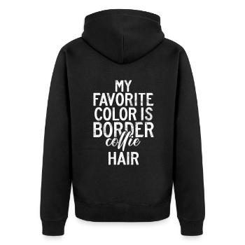Border Collie Gifts - Unisex Premium Bio Zip Hoodie - Schwarz - Hinten - Nico (187cm)