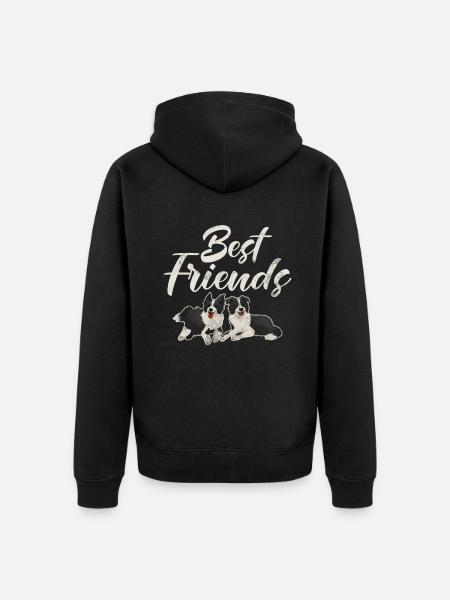 Border Collie Gifts - Unisex Premium Organic Zip Hoodie - black