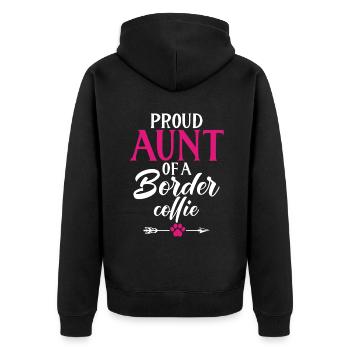 Border Collie Gifts - Unisex Premium Bio Zip Hoodie - Schwarz - Hinten - Nico (187cm)