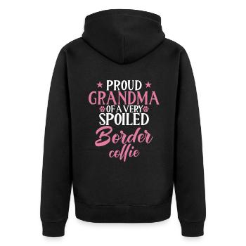 Border Collie Gifts - Unisex Premium Bio Zip Hoodie - Schwarz - Hinten - Nico (187cm)