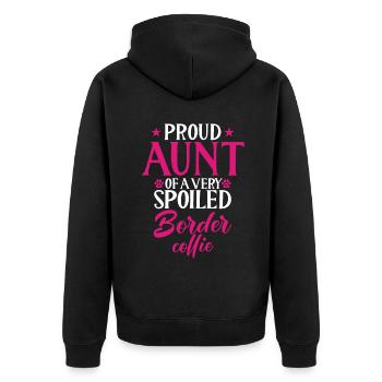 Border Collie Gifts - Unisex Premium Bio Zip Hoodie - Schwarz - Hinten - Nico (187cm)