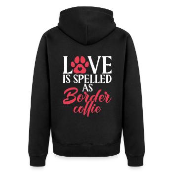 Cadeaux Border Collie - Veste à capuche bio Premium Unisexe - noir - Dos - Nico (187cm)
