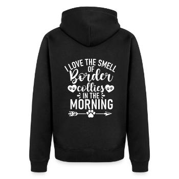 Border Collie Gifts - Unisex Premium Bio Zip Hoodie - Schwarz - Hinten - Nico (187cm)