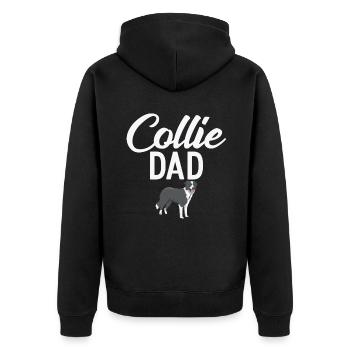 Border Collie Gifts - Unisex Premium Bio Zip Hoodie - Schwarz - Hinten - Nico (187cm)