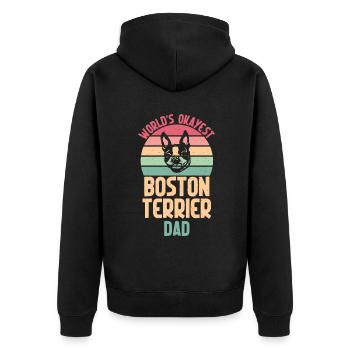 Cadeaux Boston Terrier - Veste à capuche bio Premium Unisexe - noir - Dos - Nico (187cm)