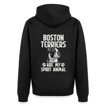 Cadeaux Boston Terrier - Veste à capuche bio Premium Unisexe - noir - Dos - Nico (187cm)