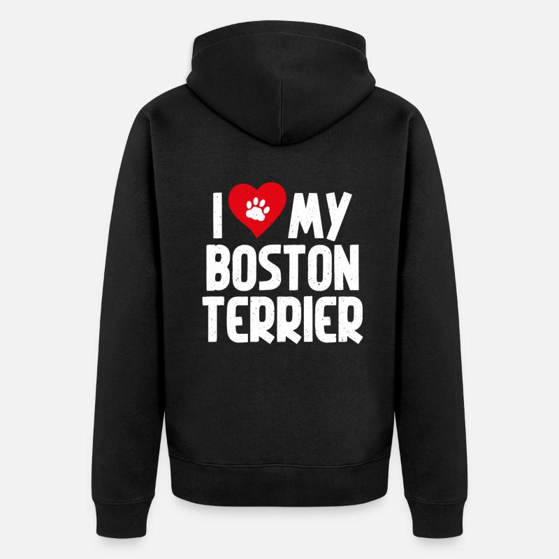 Cadeaux Boston Terrier - Veste à capuche bio Premium Unisexe - noir