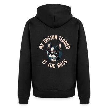Cadeaux Boston Terrier - Veste à capuche bio Premium Unisexe - noir - Dos - Nico (187cm)