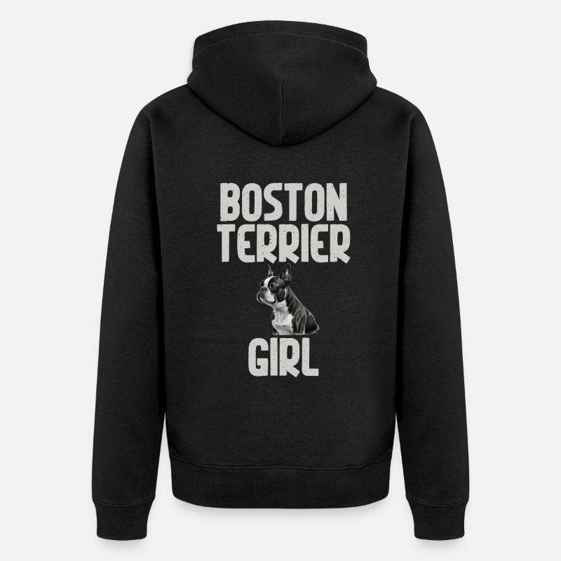 Cadeaux Boston Terrier - Veste à capuche bio Premium Unisexe - noir