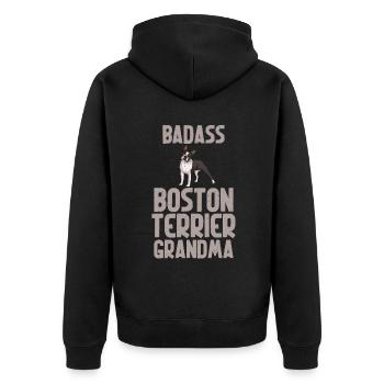 Cadeaux Boston Terrier - Veste à capuche bio Premium Unisexe - noir - Dos - Nico (187cm)