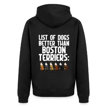 Cadeaux Boston Terrier - Veste à capuche bio Premium Unisexe - noir - Dos - Nico (187cm)