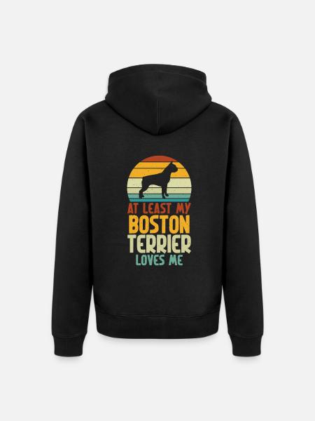 Cadeaux Boston Terrier - Veste à capuche bio Premium Unisexe - noir