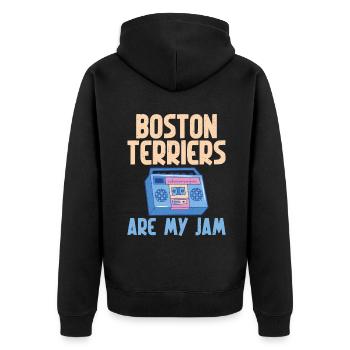 Cadeaux Boston Terrier - Veste à capuche bio Premium Unisexe - noir - Dos - Nico (187cm)