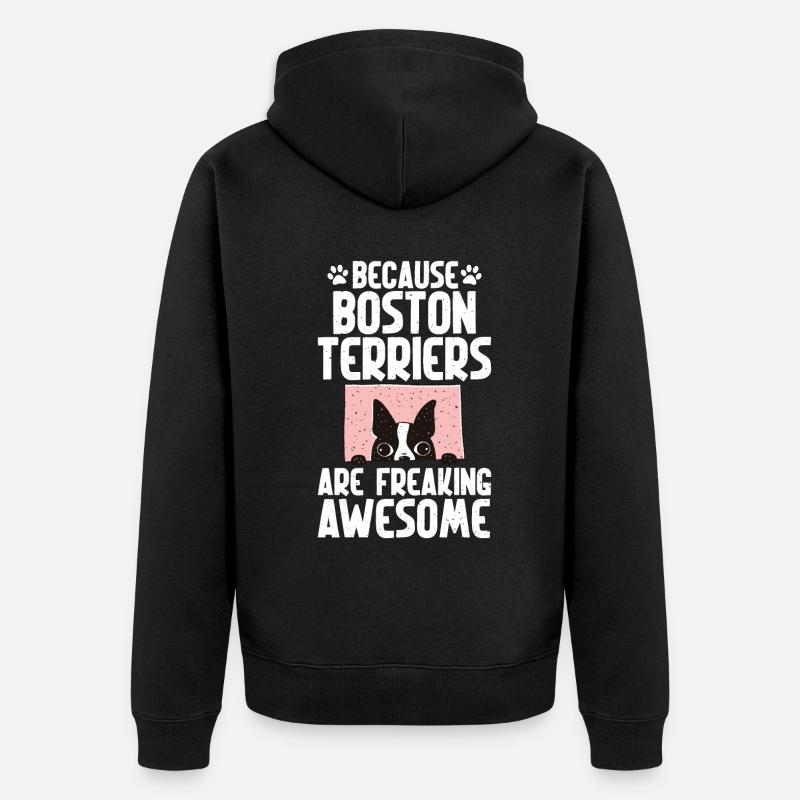 Cadeaux Boston Terrier - Veste à capuche bio Premium Unisexe - noir