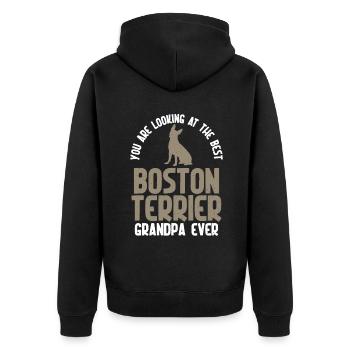 Cadeaux Boston Terrier - Veste à capuche bio Premium Unisexe - noir - Dos - Nico (187cm)