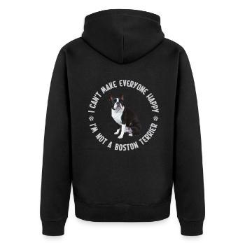 Boston Terrier Gifts - Unisex Premium Bio Zip Hoodie - Schwarz - Hinten - Nico (187cm)