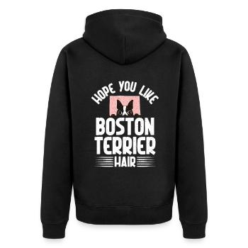 Cadeaux Boston Terrier - Veste à capuche bio Premium Unisexe - noir - Dos - Nico (187cm)