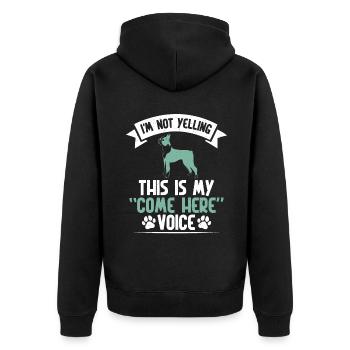 Boston Terrier Gifts - Unisex Premium Bio Zip Hoodie - Schwarz - Hinten - Nico (187cm)
