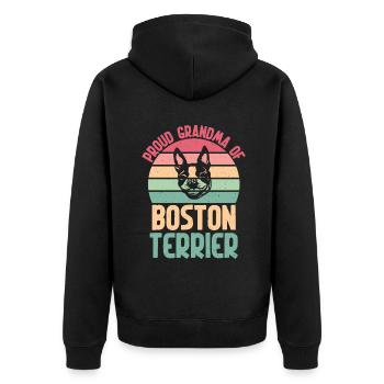 Cadeaux Boston Terrier - Veste à capuche bio Premium Unisexe - noir - Dos - Nico (187cm)