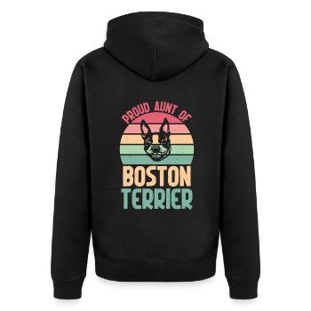 Cadeaux Boston Terrier - Veste à capuche bio Premium Unisexe - noir - Dos - Nico (187cm)