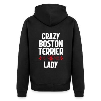 Cadeaux Boston Terrier - Veste à capuche bio Premium Unisexe - noir - Dos - Nico (187cm)