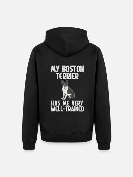Boston Terrier Gifts - Unisex Premium Organic Zip Hoodie - black