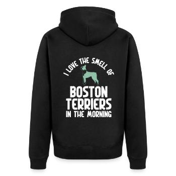 Cadeaux Boston Terrier - Veste à capuche bio Premium Unisexe - noir - Dos - Nico (187cm)