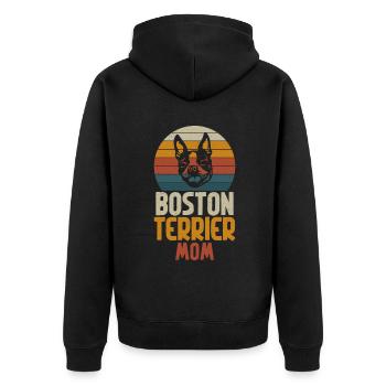Cadeaux Boston Terrier - Veste à capuche bio Premium Unisexe - noir - Dos - Nico (187cm)