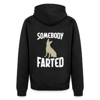 Boston Terrier Gifts - Unisex Premium Bio Zip Hoodie - Schwarz - Hinten - Nico (187cm)