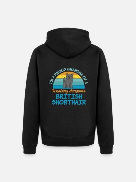 British Shorthair Gifts - Unisex Premium Organic Zip Hoodie - black