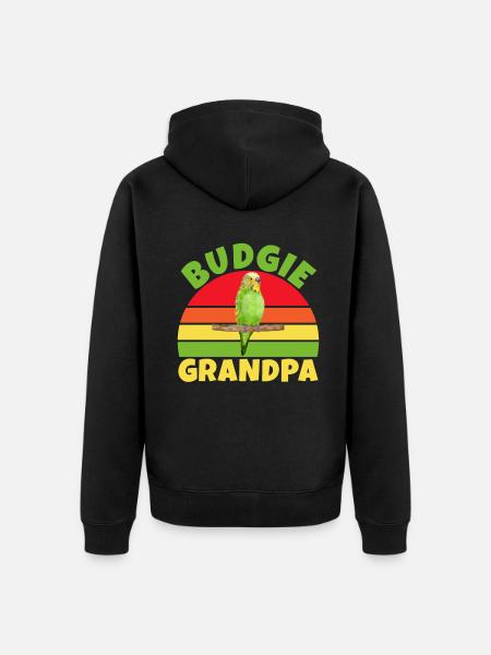 Budgie Gift - Unisex Premium Organic Zip Hoodie - black