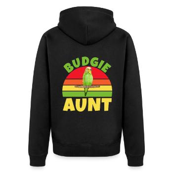 Budgie Gift - Unisex Premium Organic Zip Hoodie - black - Back - Nico (187cm)