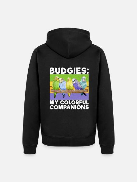 Budgie Gift - Unisex Premium Organic Zip Hoodie - black