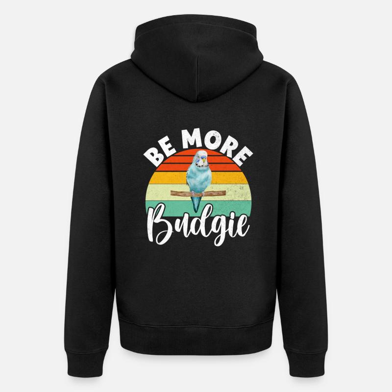 Budgie Gift - Unisex Premium Bio Zip Hoodie - Schwarz