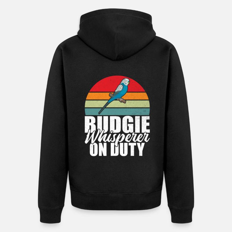 Budgie Gift - Unisex Premium Bio Zip Hoodie - Schwarz