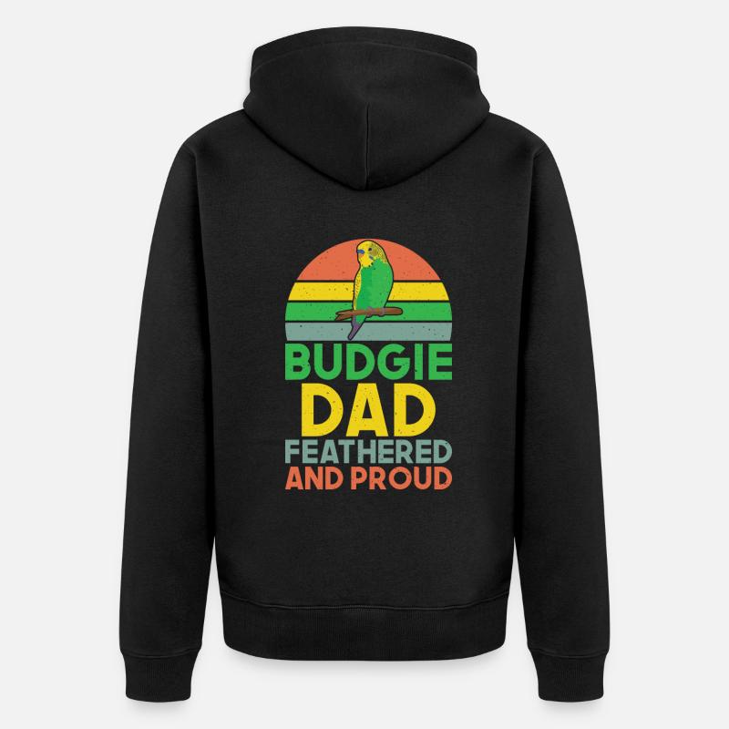 Budgie Gift - Unisex Premium Bio Zip Hoodie - Schwarz