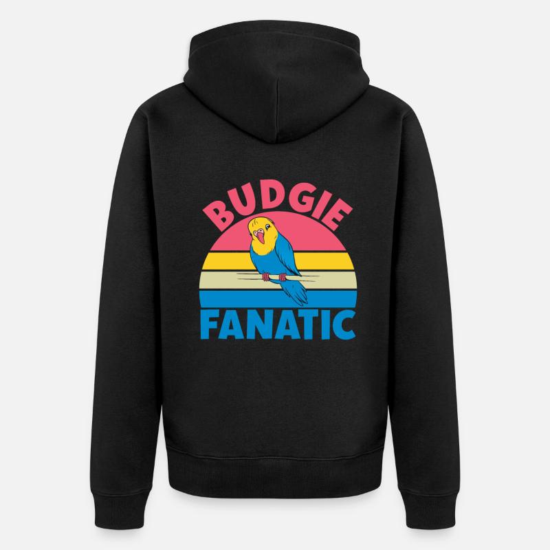 Budgie Gift - Unisex Premium Organic Zip Hoodie - black
