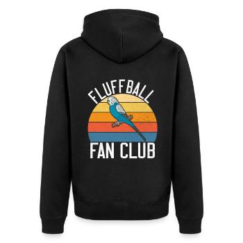 Budgie Gift - Unisex Premium Organic Zip Hoodie - black - Back - Nico (187cm)