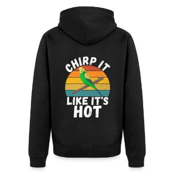 Budgie Gift - Unisex Premium Organic Zip Hoodie - black - Back - Nico (187cm)
