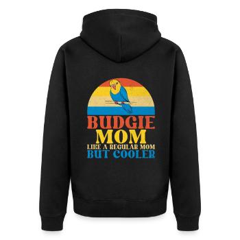Budgie Gift - Unisex Premium Organic Zip Hoodie - black - Back - Nico (187cm)