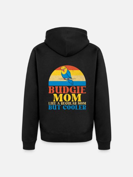 Budgie Gift - Unisex Premium Organic Zip Hoodie - black