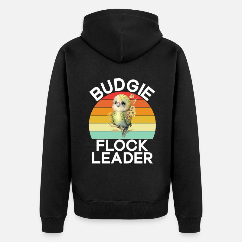 Budgie Gift - Unisex Premium Organic Zip Hoodie - black