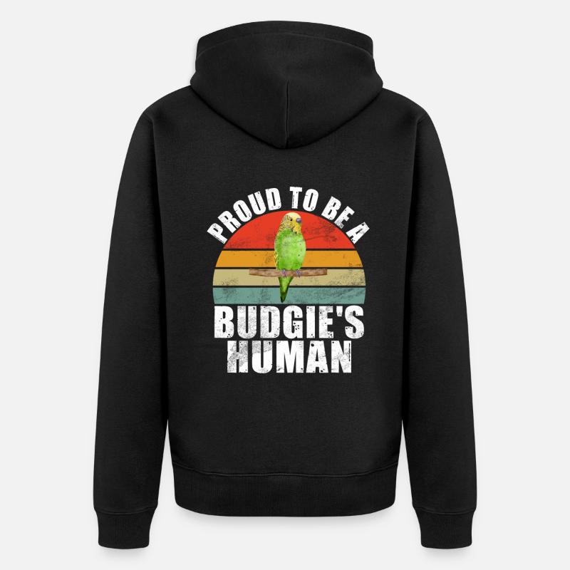 Budgie Gift - Unisex Premium Bio Zip Hoodie - Schwarz