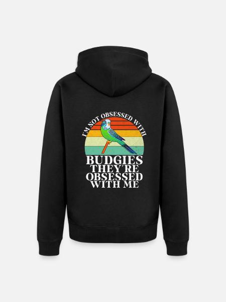 Budgie Gift - Unisex Premium Organic Zip Hoodie - black