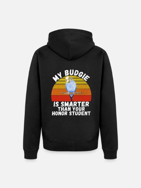 Budgie Gift - Unisex Premium Organic Zip Hoodie - black