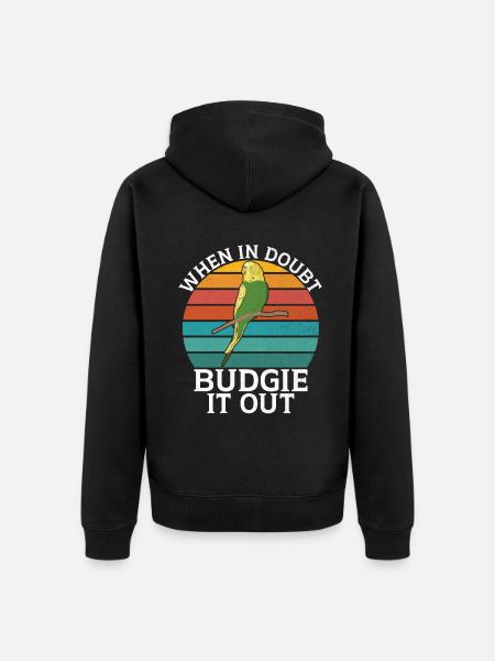 Budgie Gift - Unisex Premium Organic Zip Hoodie - black