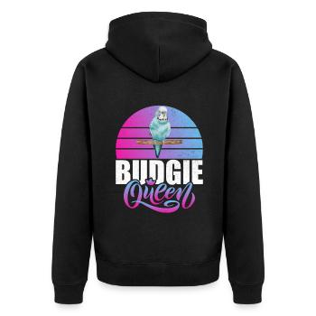 Budgie Gift - Unisex Premium Organic Zip Hoodie - black - Back - Nico (187cm)