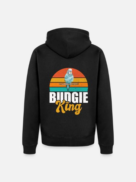 Budgie Gift - Unisex Premium Bio Zip Hoodie - Schwarz