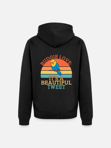 Budgie Gift - Unisex Premium Bio Zip Hoodie - Schwarz