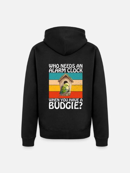 Budgie Gift - Unisex Premium Organic Zip Hoodie - black